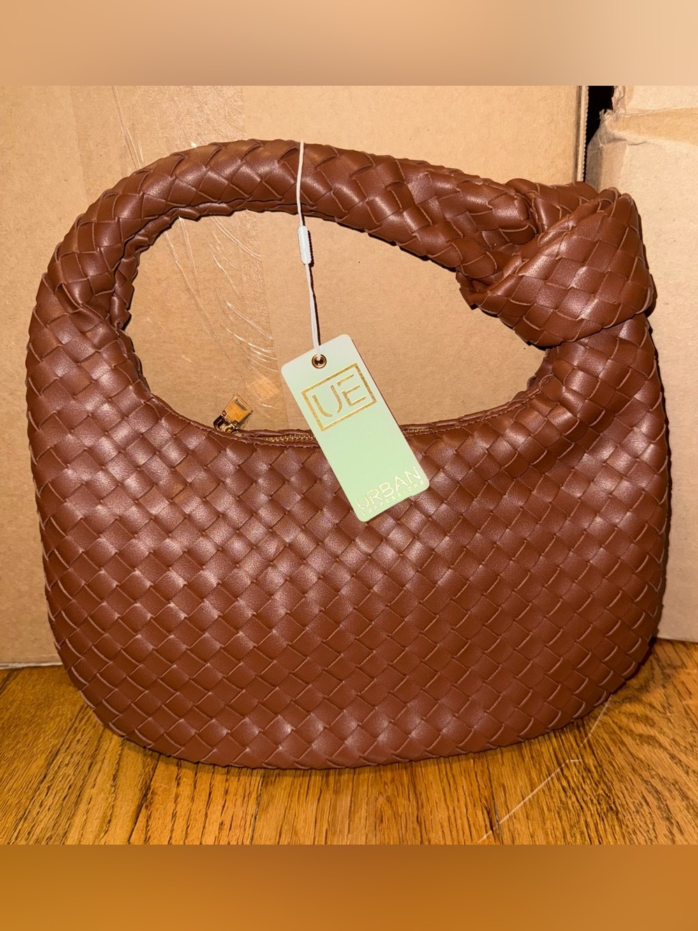 Urban Expressions Braided Hobo Bag - Chestnut Brown